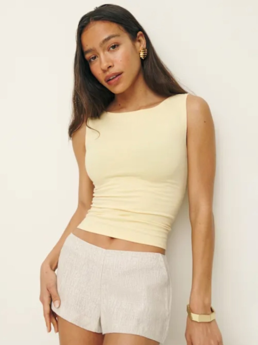 Reformation June Low Rise Linen Short